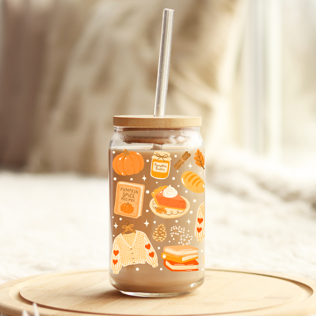 Glass Cup 500 ml - Autumn Wrap
