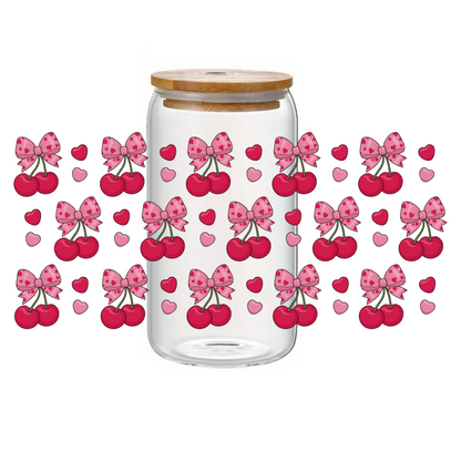 Glass Cup 500 ml - Cherry Coquette