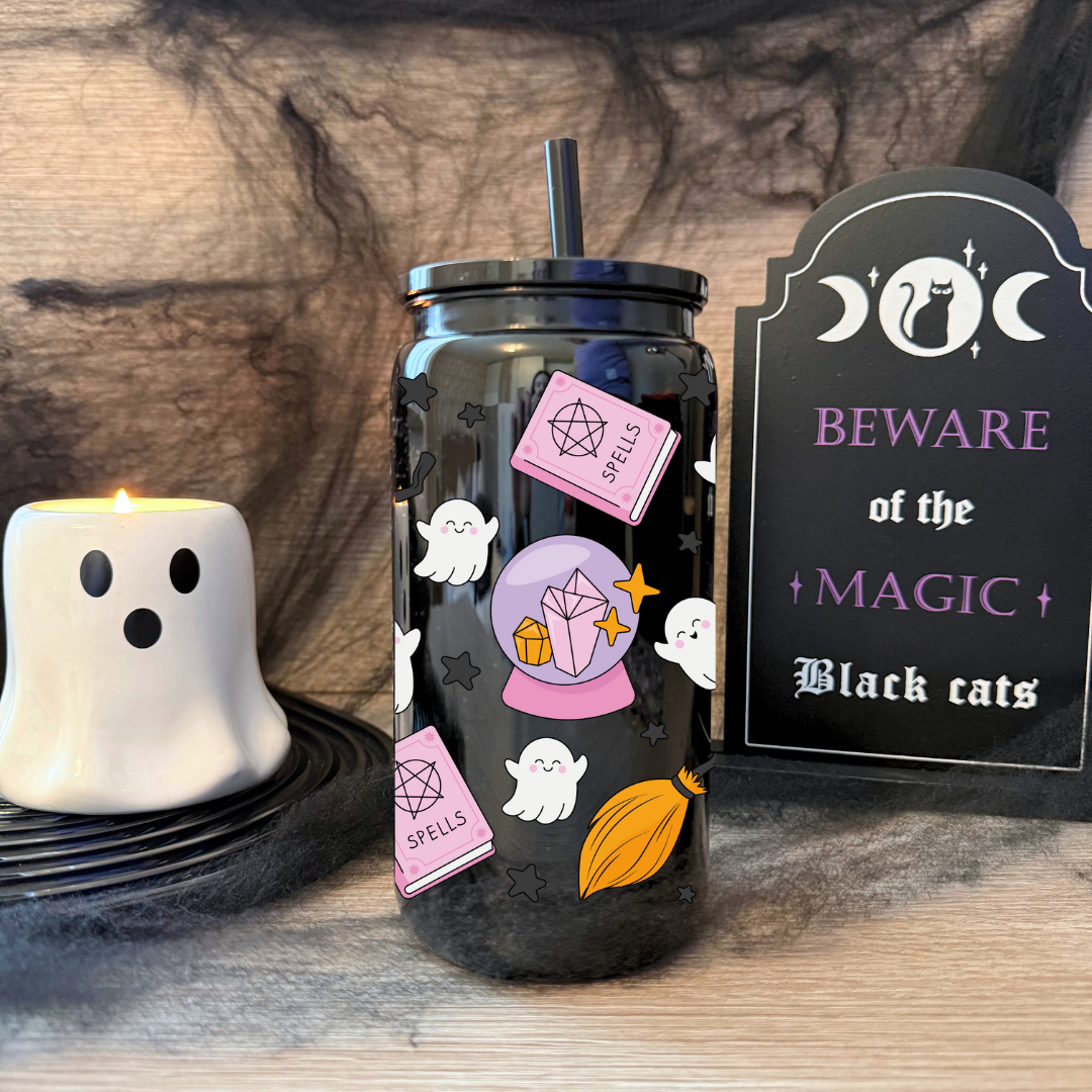 Glass Cup 500 ml - Witchy Ghost