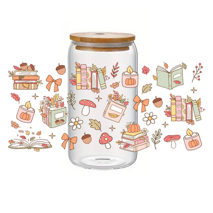 Glass Cup 500 ml - Autumn Bookish
