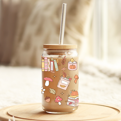 Glass Cup 500 ml - Autumn Bookish