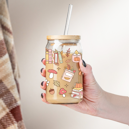Glass Cup 500 ml - Autumn Bookish
