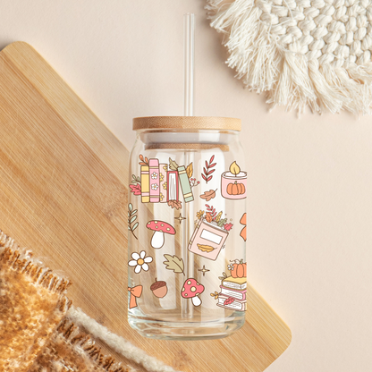 Glass Cup 500 ml - Autumn Bookish