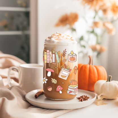 Glass Cup 500 ml - Autumn Bookish