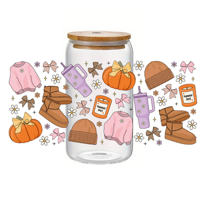 Glass Cup 500 ml - Cozy Season Addicted