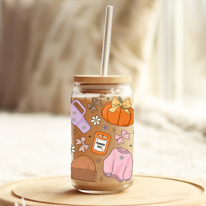 Glass Cup 500 ml - Cozy Season Addicted