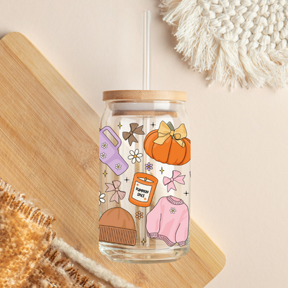 Glass Cup 500 ml - Cozy Season Addicted