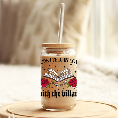 Glass Cup 500 ml - I Feel in Love With The Villain