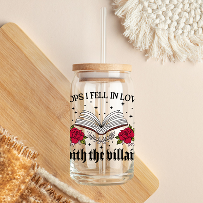 Glass Cup 500 ml - I Feel in Love With The Villain