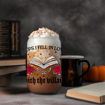 Glass Cup 500 ml - I Feel in Love With The Villain