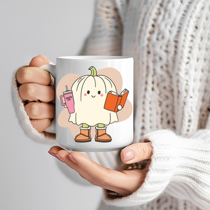 Tazza in ceramica 300 ml - Pumpkin Ghost Reader