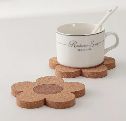 Flower Shaped Cork Coaster