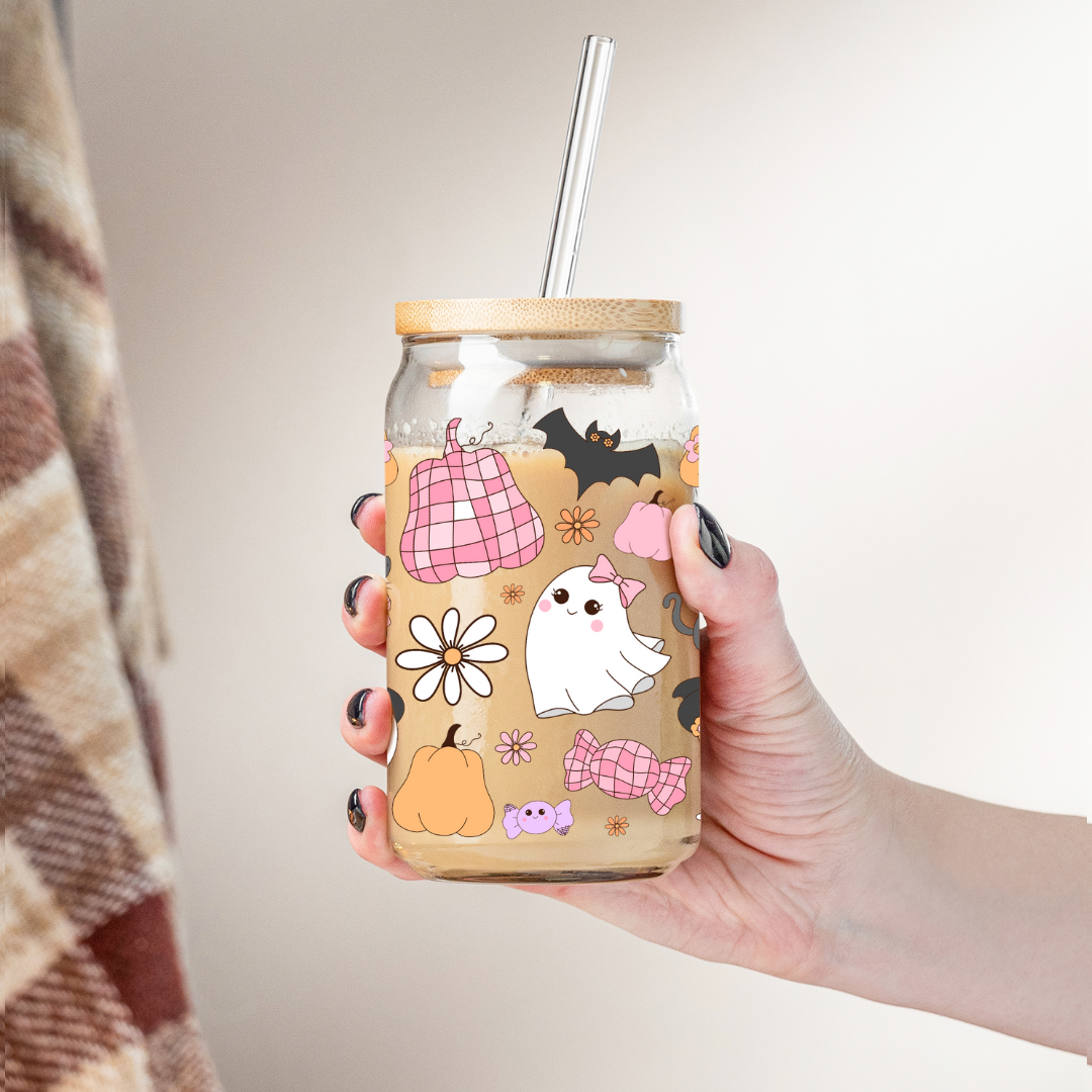 Glass Cup 500 ml - Spooky Cute